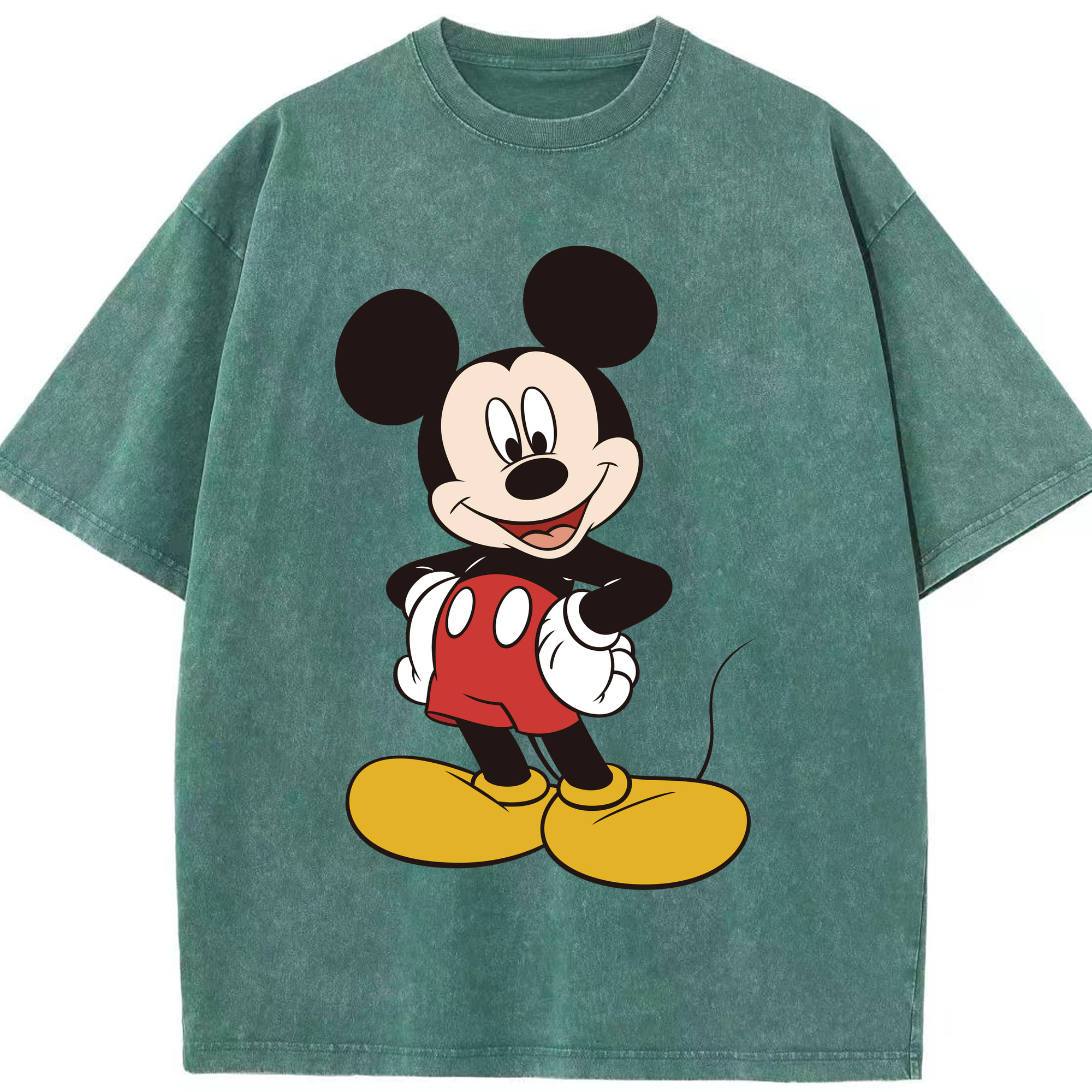 （画像用） ミッキーマウス Mickey Mouse 綿100% ヴィンテージ風 半袖Tシャツ（フロントプリント）